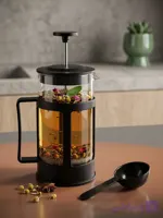 فرنچ پرس مشکی، شیشه و پلاستیک مقاوم ۳۵۰ سی سی