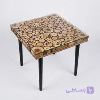 میز عسلی روستیک چوب طبیعی دست‌ساز مدل اسلایس تنه درخت