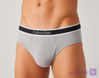 شورت مردانه اسلیپ کش پهن لیزری طوسی ملانژ | کلوین کلاین CK