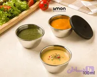کاسه / پیاله استیل دربدار 3 عددی 100 میلی لیتر لیمون