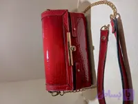 کیف دوشی چرم طبیعی ورنی شیک مجلسی دخترانه