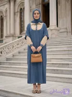 پیراهن زنانه مدل ریوا جنس شانتون ژاکارد