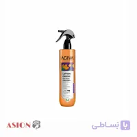 اسپری دو فاز ضد ریزش آگیوا Agiva حاوی کافئین و جنسینگ حاوی محافظ حرارتی حجم 400 میل
