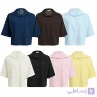 شومیز زنانه باکسی عمده کتان کد 1023