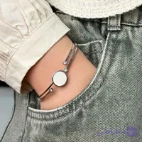 دستبند مینیمال دایره سفید