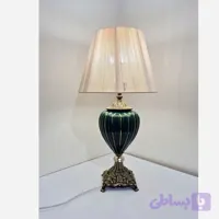آباژور رومیزی سرامیکی طرح خطی رنگ سبز / آباژور رومیزی طلایی و آنتیک