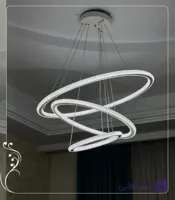 لوستر مدرن سه حلقه دوطرف نور