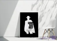 تابلو دکوراتیو فیلم وسترن | The Good, The Bad and The Ugly | پوستر مینیمال و کلاسیک برای اتاق و دفتر کار