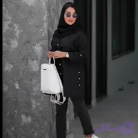 مانتو کوتاه پرشیا بغل دکمه مدل چهرک👩🏻‍🎓