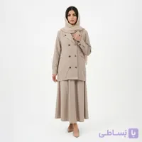 کت و دامن پفکی ۶ دکمه وارداتی