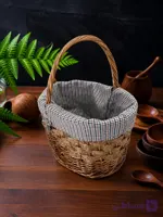 سبد حصیری دسته‌دار کد 3