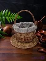سبد حصیری دسته‌دار کد 2
