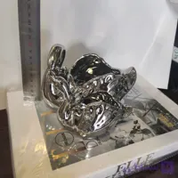 شکلات خوری قو سرامیکی نقره ای