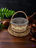سبد حصیری دسته‌دار کد 1