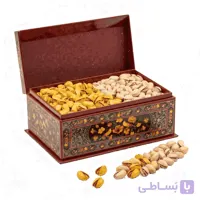 جعبه هدیه لوکس پسته مدل گل و مرغ