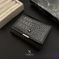 کیف پول چرم مردانه کروکدیلی مون بلان | مشکی