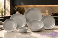 سرویس ۲۶ پارچه طوسی دیوالی گلدن اپال