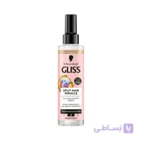 اسپری دو فاز گلیس (Gliss) مدل اسپلیت هیر میراکل (Split Hair Miracle) با کمپلکس یونی و روغن هسته انگور – مخصوص موهای آسیب‌دیده و دارای موخوره – ۲۰۰ میلی‌لیتر
