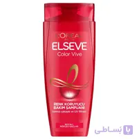 شامپو لورآل پاریس السیو (L’Oréal Paris Elseve) مدل کالر وایو (Color Vive) با ویتامین CG و فیلتر UV – مخصوص موهای رنگ شده و دکلره – ۳۰۰ میلی‌لیتر