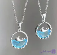 گردنبند جواهری استیل ،طرح نهنگ‌ آبی