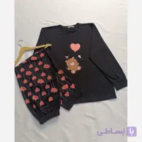 ست بلوز آستین بلند و شلوار لانگ مشکی خرس و بادکنک