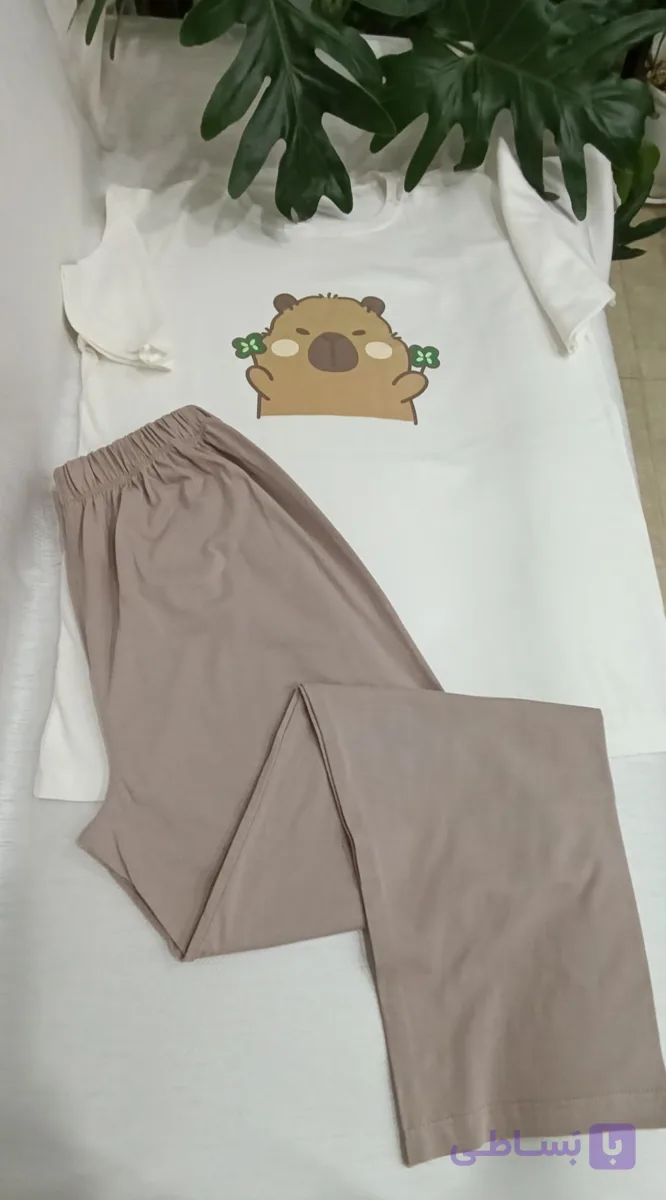 ست تیشرت و شلوار راحتی عروسکی زنانه خرس کوچولو
