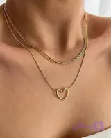 گردنبند قلب دفرمه استیل