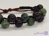 دستبند آمیتیست وعقیق خزه اصل،کار دست