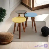 میز عسلی گرد فانتزی مدل لیون 323 کد106 مجموعه سه عددی