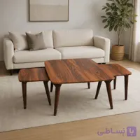 میز جلومبلی عسلی مربع طرح چوب سری 22