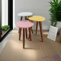 میز عسلی /زیرگلدونی چوبی فانتزی 323کد88