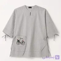شومیز لینن پشت بلند و جلو کوتاه درجه یک زنانه
