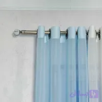 پرده آماده - حریر بافت دار کد 122 رنگ آبی روشن