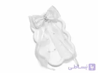 پاپیون مو دخترانه سفید دنباله دار مرواریدی/گیره مو فرانسوی حریر دانتل