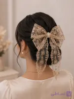 گیره مو زنانه مدل پاپیون گیپوری (گیره دانتل فرانسوی)