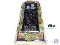 سنگ مزار گرانیت مشکی یلک سوپر باغچه ای کد 1615