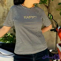 تیشرت زنانه منگو MANGO نخی راه راه سری B