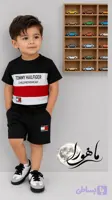 ست تیشرت و شلوارک پنبه ای تک رنگ پسرانه تامی
