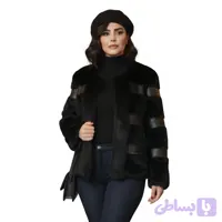 پالتو پوست و خز زنانه ترکیب با چرم مدل P212