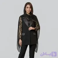 کت مجلسی زنانه آستین دانتل طلایی