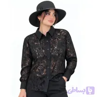 شومیز زنانه تمام گیپور خاص یقه مردانه کد 2688