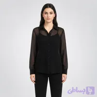 شومیز تمام تور کش وارداتی یقه پیرهنی کد 2685