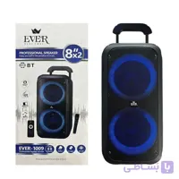 اسپیکر بلوتوثی EVER-1009 – قابل حمل با چرخ، میکروفون و نورپردازی LED