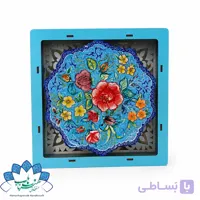 قاب و بشقاب میناکاری طرح گل-کد1321