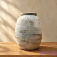 گلدان دکوری پتینه رومیزی کرم