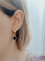 گوشواره استیل ونکلیف مشکی دو رو