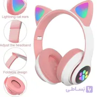 هدفون بلوتوثی STN-28 اصلی صورتی Cat Ear