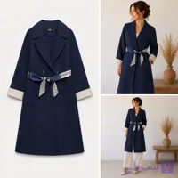 ترنچ کت طرح ZARA همراه با کمربند طرح‌دار