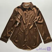 پیراهن ساتن زنانه راه‌راه سوزنی