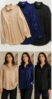 شومیز زنانه ساتن ابریشم طرح‌دار